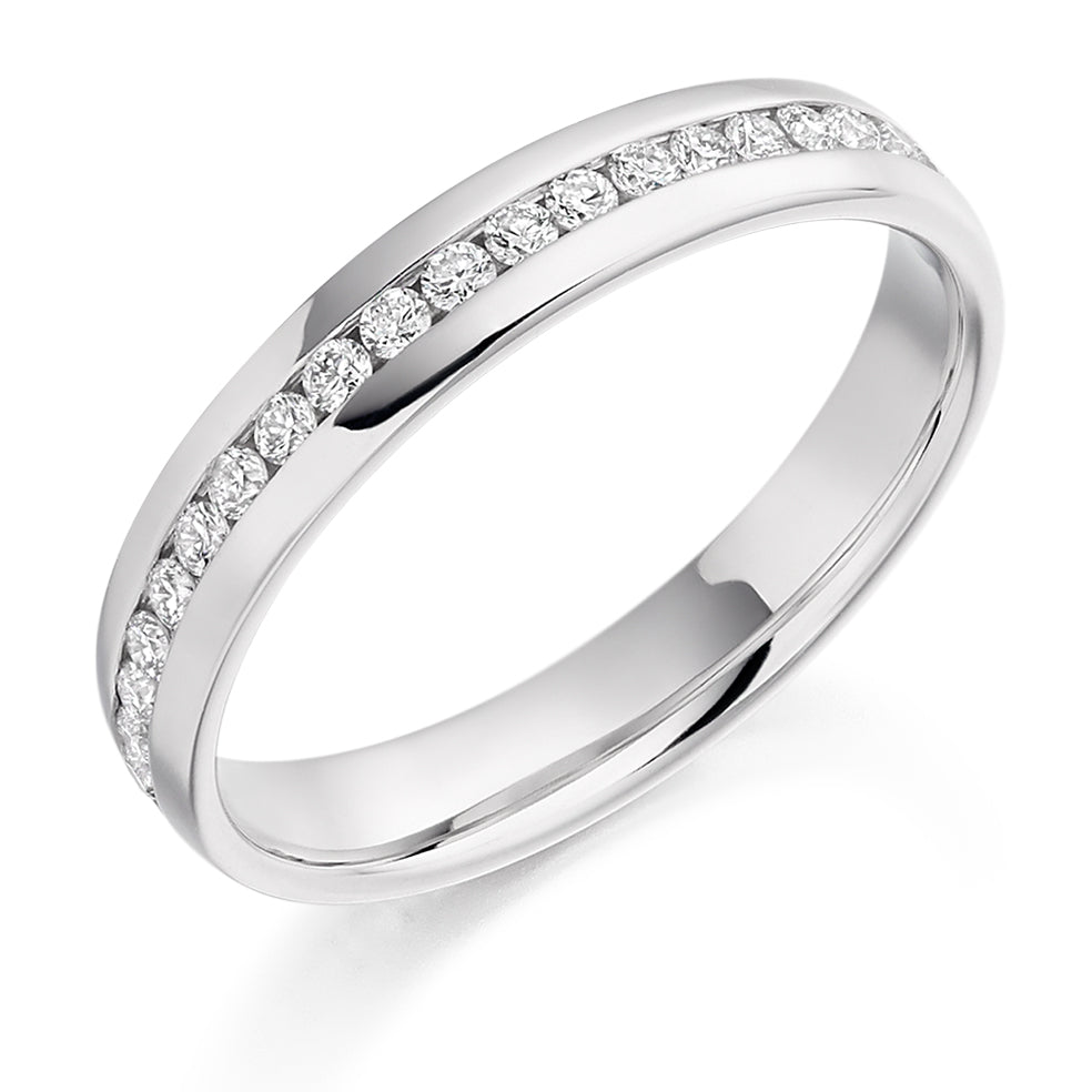 Channel-Set Diamond Full Eternity Ring B, 0.5ct in White Gold