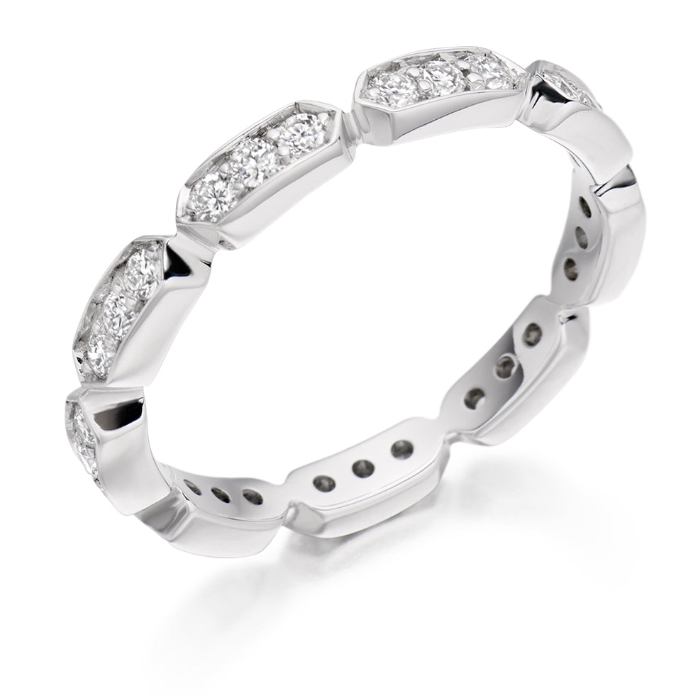 Grain-Set Full Eternity Ring, 0.5ct total in White Gold