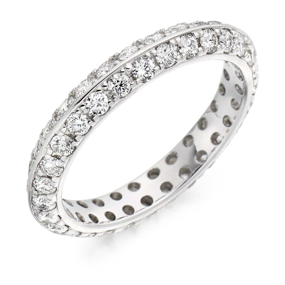 Grain-Set Full Eternity Ring, 1.5ct total in White Gold