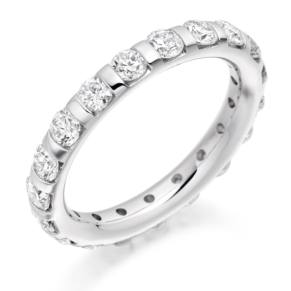 Bar-Set Full Eternity Ring, 1.8ct total (FET2243) in White Gold