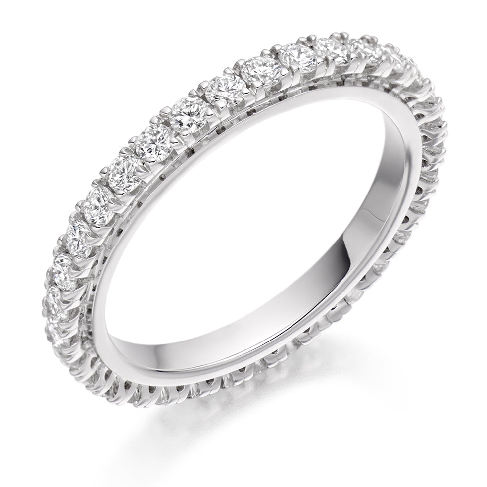 Micro-Claw Diamond Full Eternity Ring D, 1.0ct in White Gold