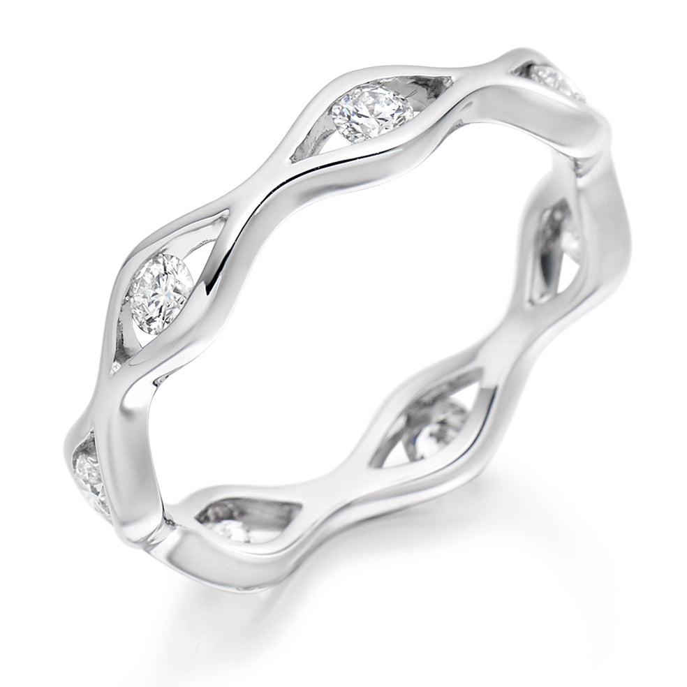 Flush-Set Full Eternity Ring, 0.45ct total in White Gold