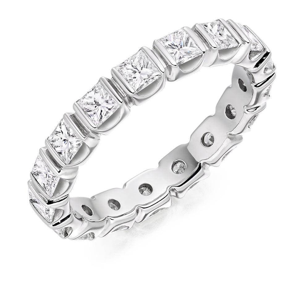 Bar-Set Full Eternity Ring, 1.8ct total (FET2497) in White Gold