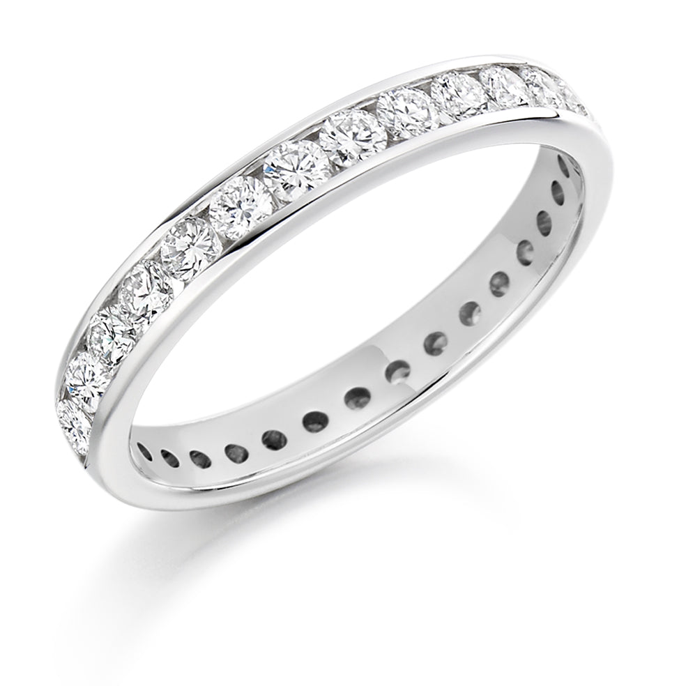 Channel-Set Full Eternity Ring, 1.0ct total in White Gold
