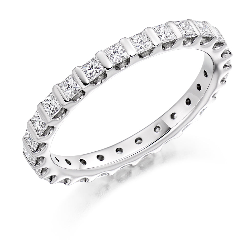 Bar-Set Full Eternity Ring, 1.0ct total (FET2801) in White Gold