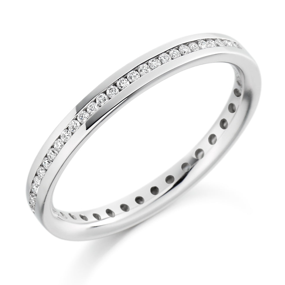 Channel-Set Full Eternity Ring, 0.25ct total in White Gold