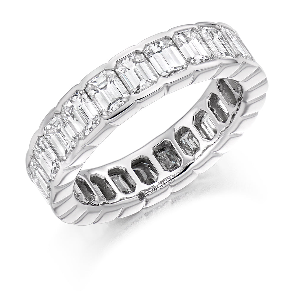 Rubover Diamond Full Eternity Ring, 4.5ct in White Gold