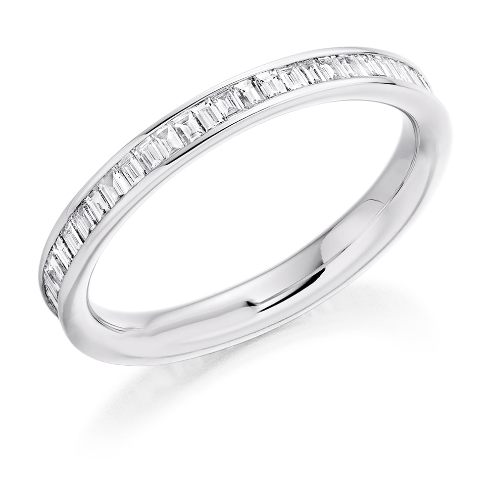 Channel-Set Diamond Full Eternity Ring, 0.8ct in White Gold