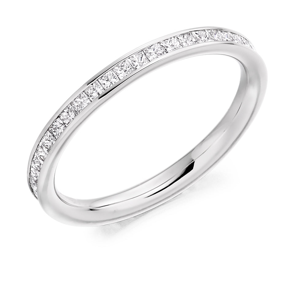 Channel-Set Diamond Full Eternity Ring C, 0.6ct in White Gold