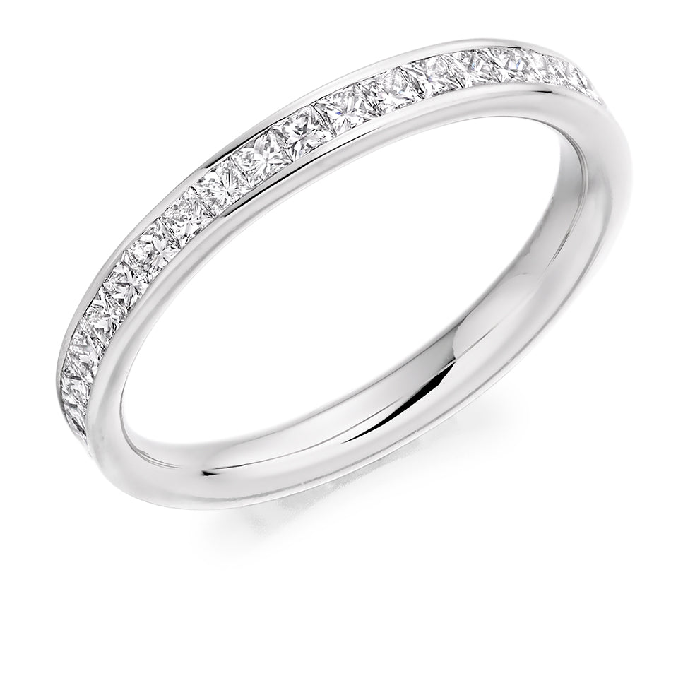 Channel-Set Diamond Full Eternity Ring, 1.1ct in White Gold