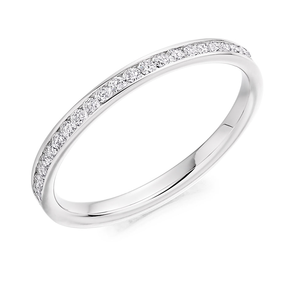 Channel-Set Diamond Full Eternity Ring, 0.4ct in White Gold
