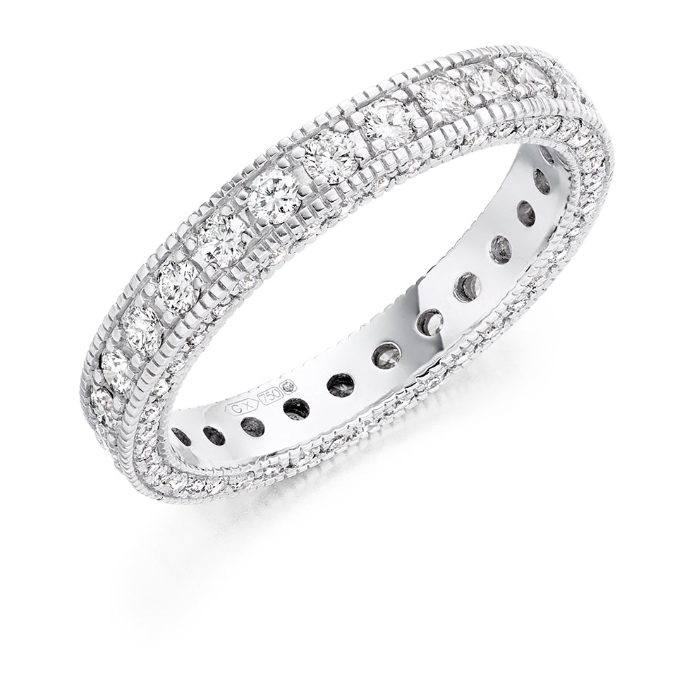 Grain-Set Full Eternity Ring, 1.25ct total (FET3049A) in White Gold