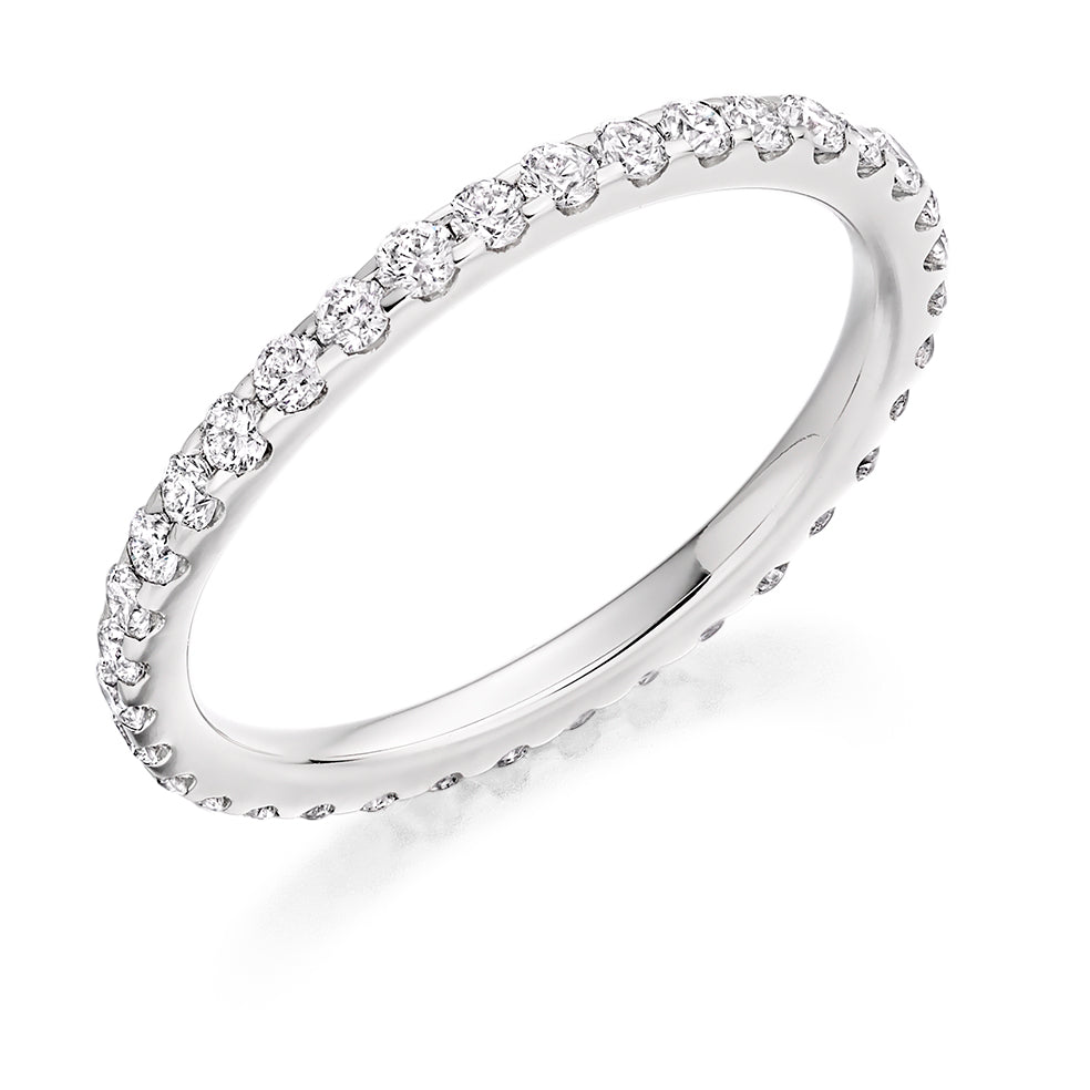 Micro-Claw Diamond Full Eternity Ring, 0.8ct in White Gold