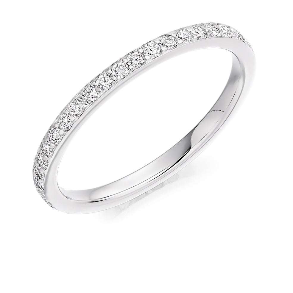 Grain-Set Diamond Full Eternity Ring, 0.5ct in White Gold