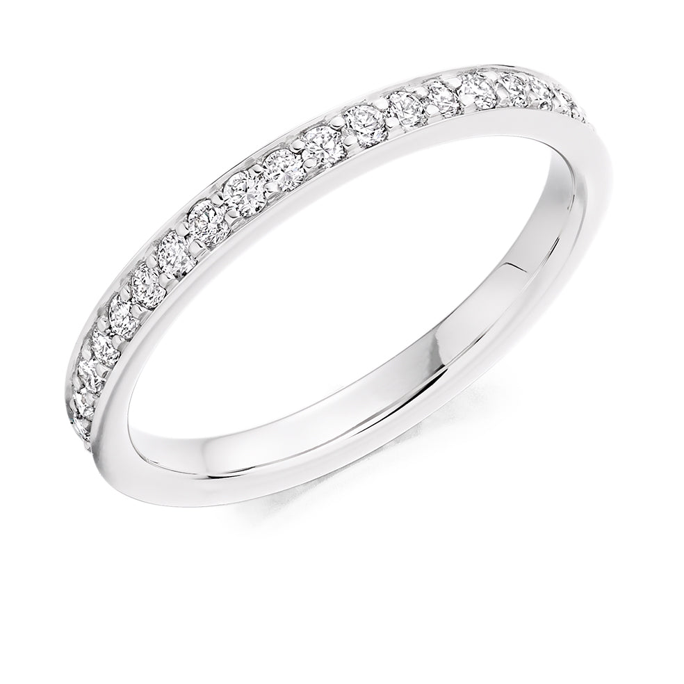 Grain-Set Diamond Full Eternity Ring, 0.65ct in White Gold