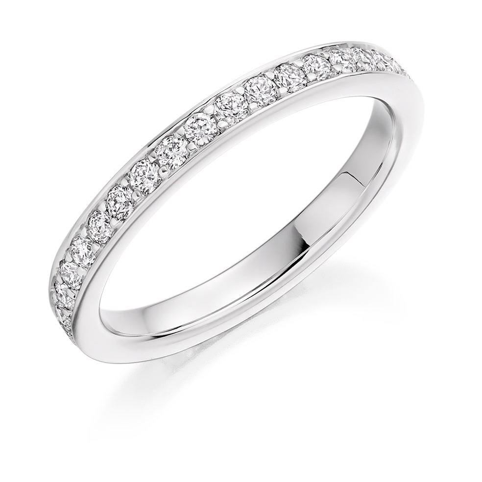 Grain-Set Diamond Full Eternity Ring, 0.75ct in White Gold