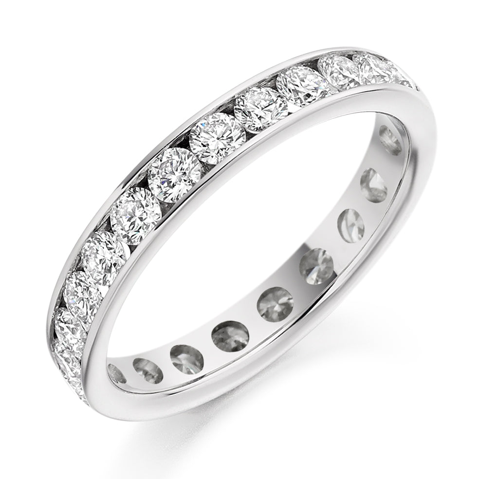 Channel-Set Full Eternity Ring, 1.35ct total (FET8079) in White Gold
