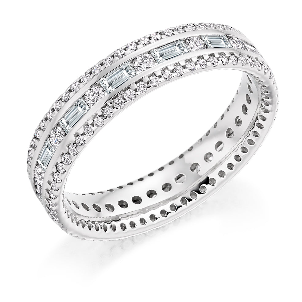 Channel & Micro-Claw Full Eternity Ring, 1.2ct total in White Gold