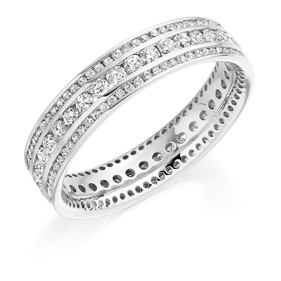 Channel-Set Full Eternity Ring, 1.05ct total in White Gold