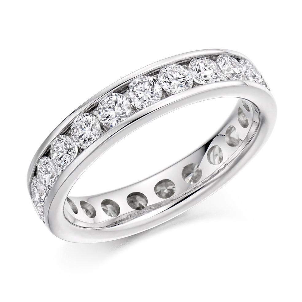 Channel-Set Full Eternity Ring, 2.0ct total in White Gold