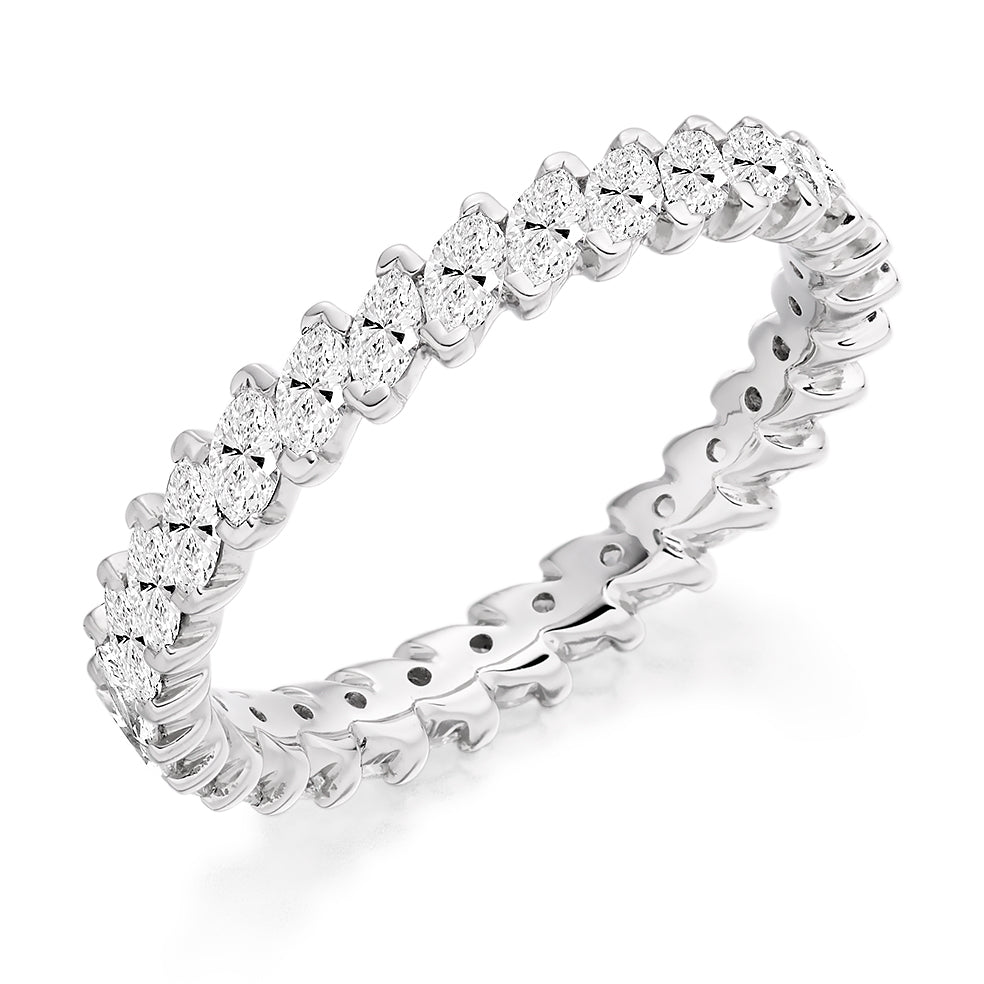 Claw-Set Diamond Full Eternity Ring, 1.2ct in White Gold