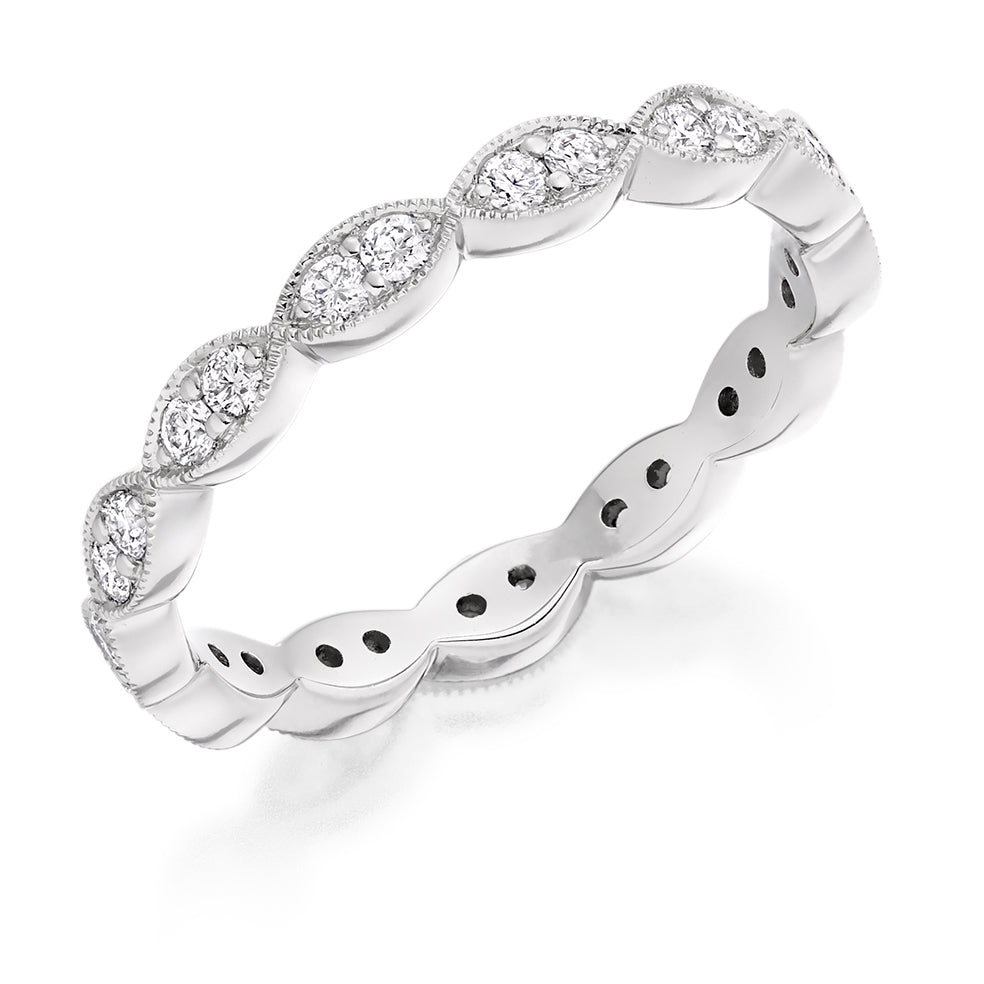 Grain-Set Full Eternity Ring, 0.45ct total in White Gold