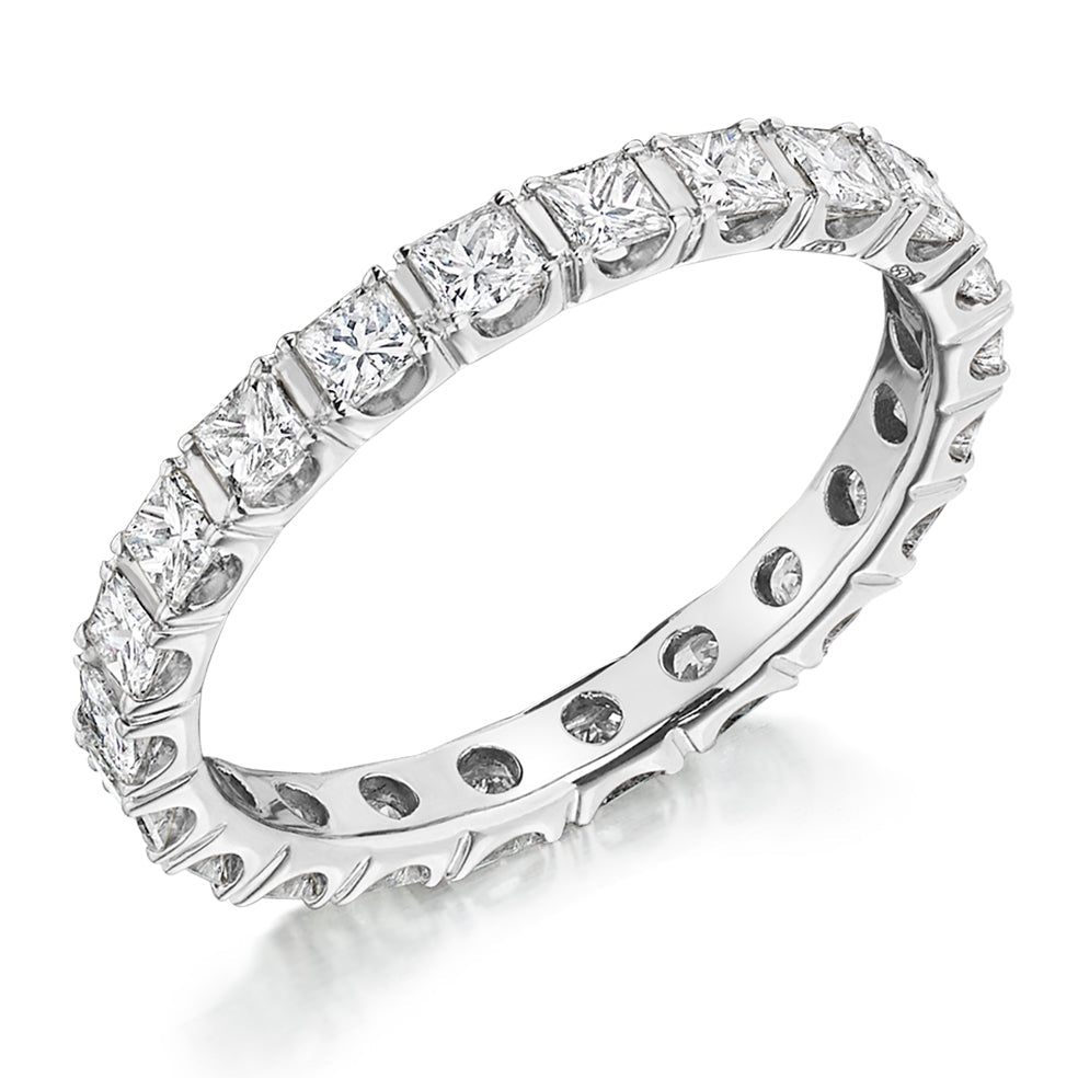 Claw-Set Diamond Full Eternity Ring C, 1.5ct in White Gold