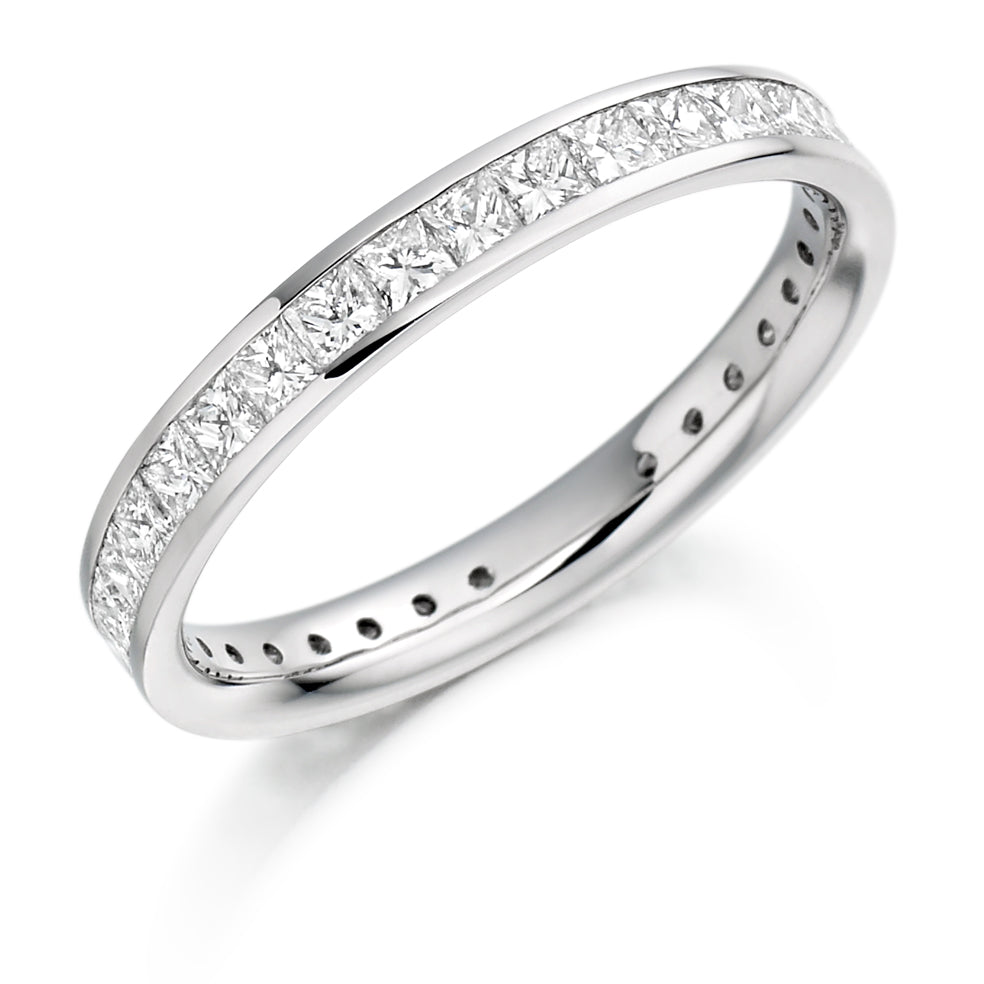 Channel-Set Diamond Full Eternity Ring B, 1.3ct in White Gold