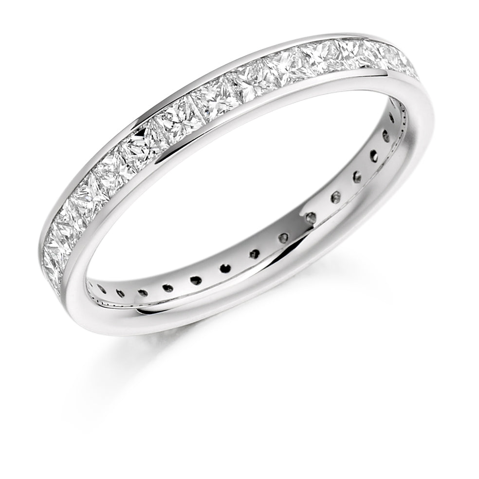Channel-Set Diamond Full Eternity Ring, 1.6ct in White Gold