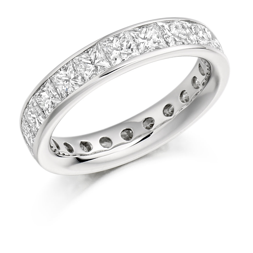 Channel-Set Diamond Full Eternity Ring, 3.3ct in White Gold
