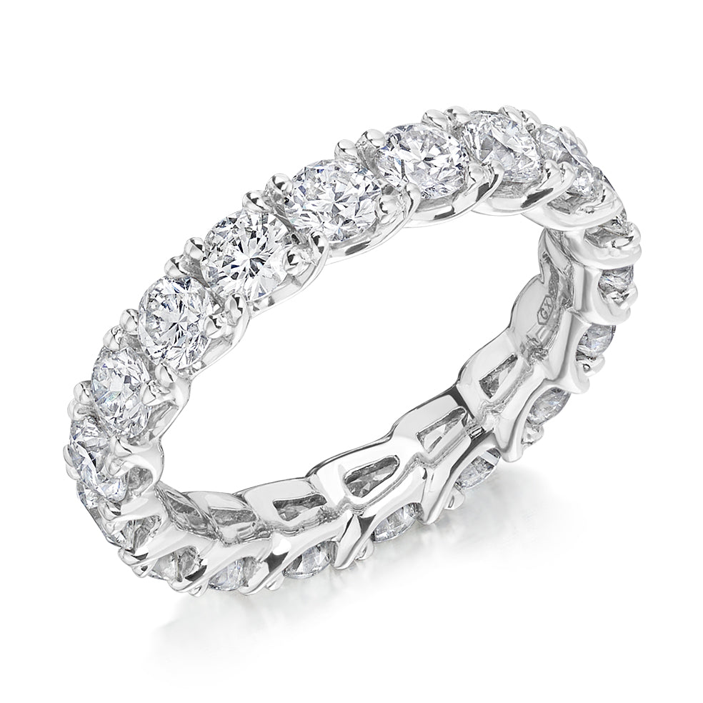 Claw-Set Diamond Full Eternity Ring G, 3.0ct in White Gold