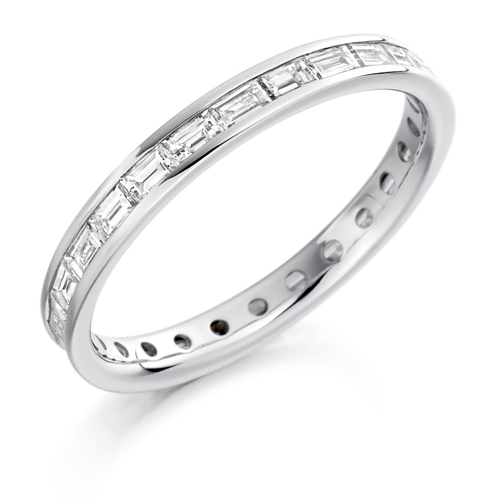 Channel-Set Diamond Full Eternity Ring C, 1.0ct in White Gold