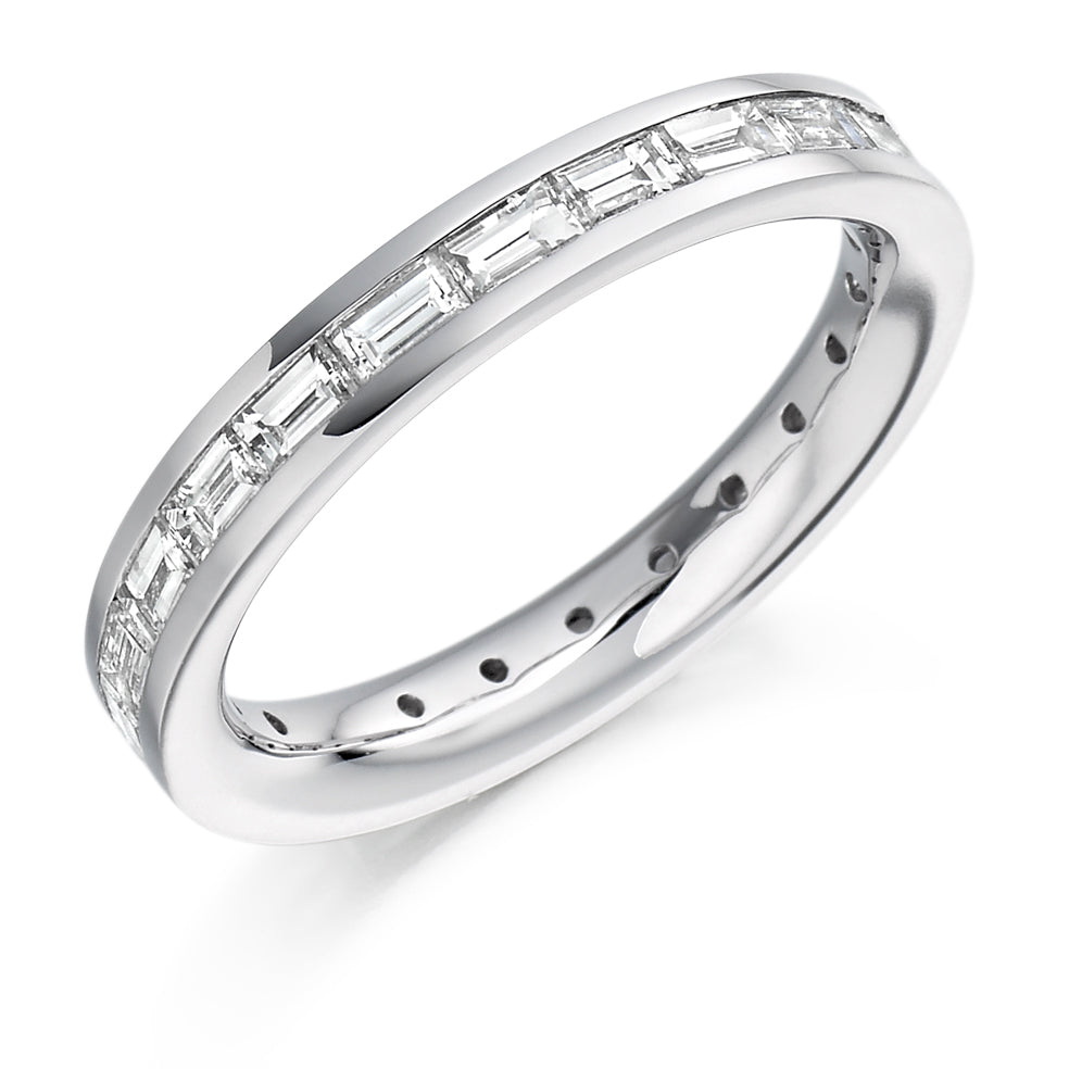Channel-Set Diamond Full Eternity Ring with Right-Hand, 1.5ct in White Gold
