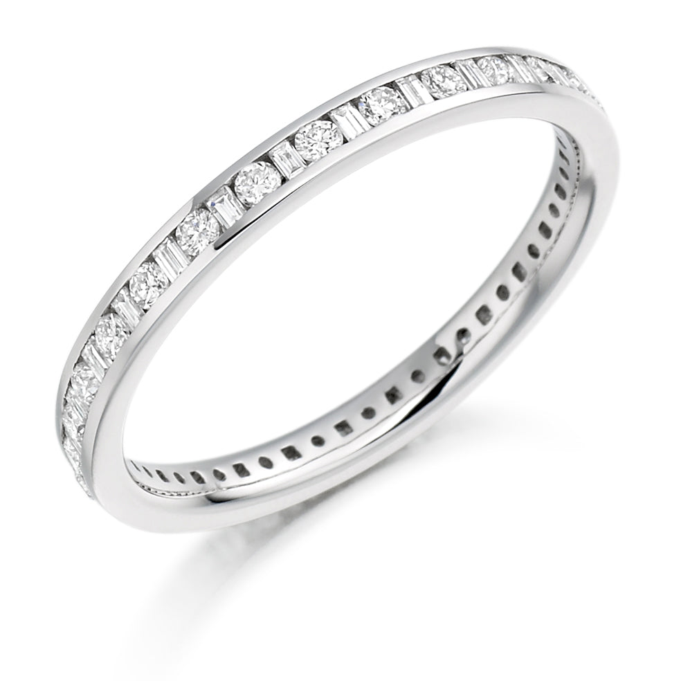 Channel-Set Diamond Full Eternity Ring E, 0.5ct in White Gold