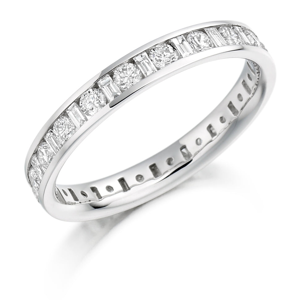 Channel-Set Full Eternity Ring, 1.15ct total (FET903) in White Gold