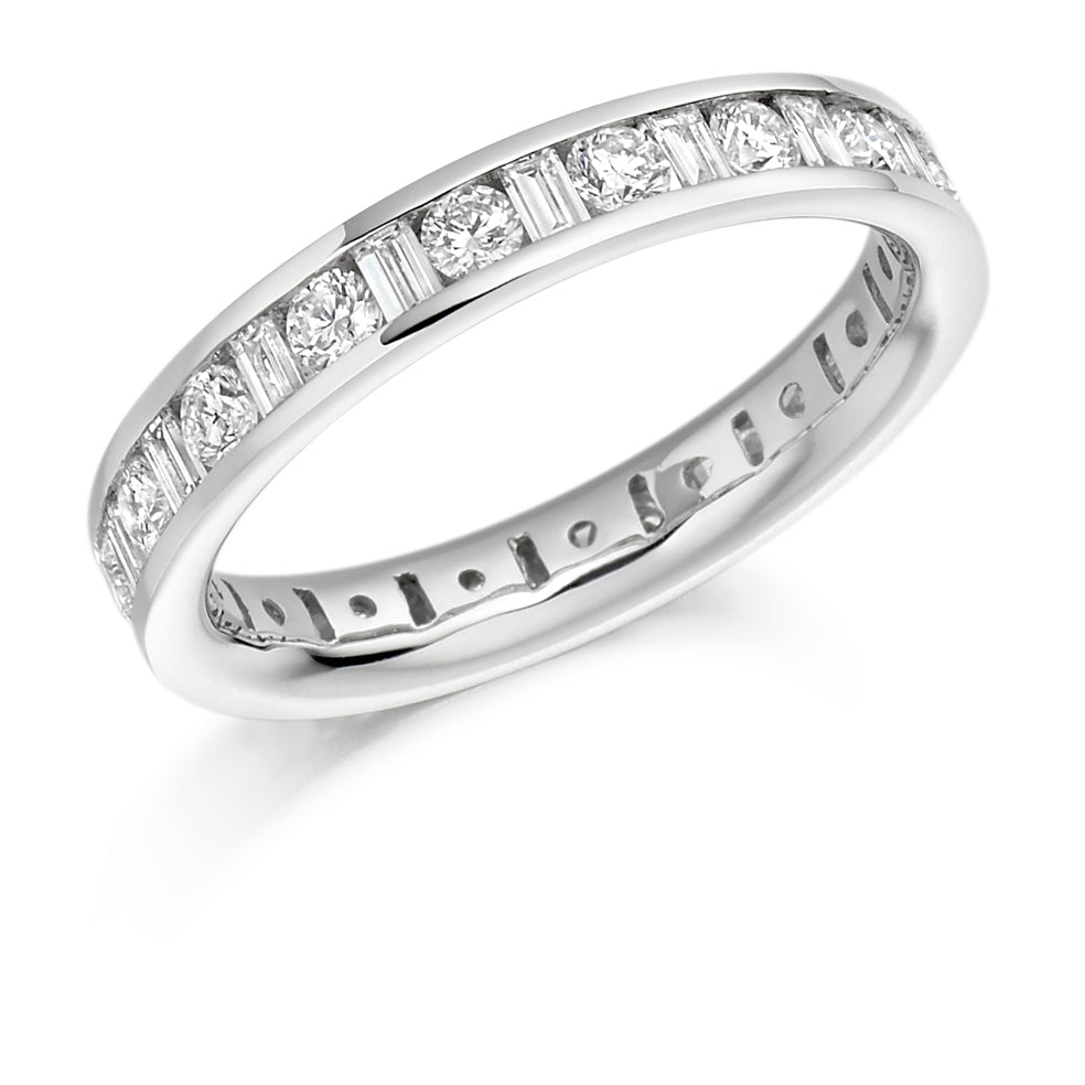 Channel-Set Full Eternity Ring, 1.53ct total in White Gold