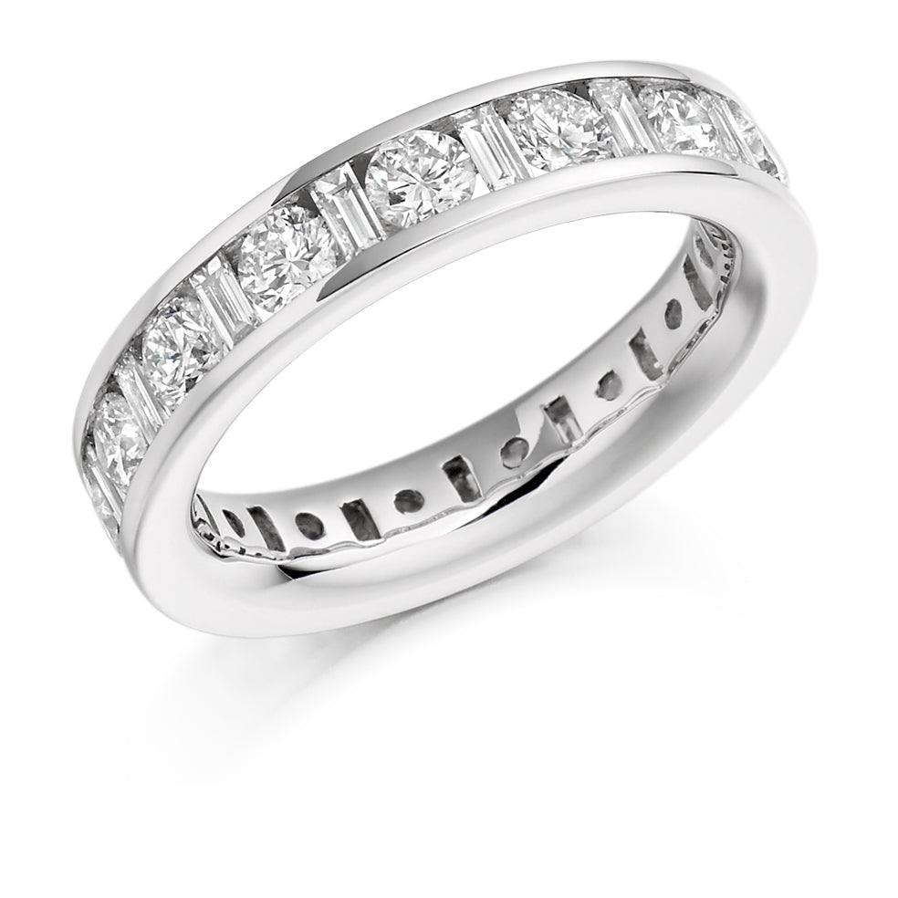 Channel-Set Full Eternity Ring, 3.01ct total in White Gold