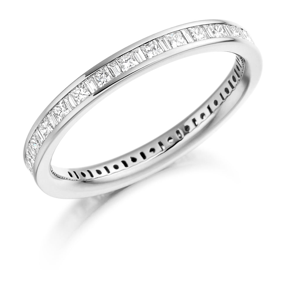 Channel-Set Diamond Full Eternity Ring D, 1.0ct in White Gold