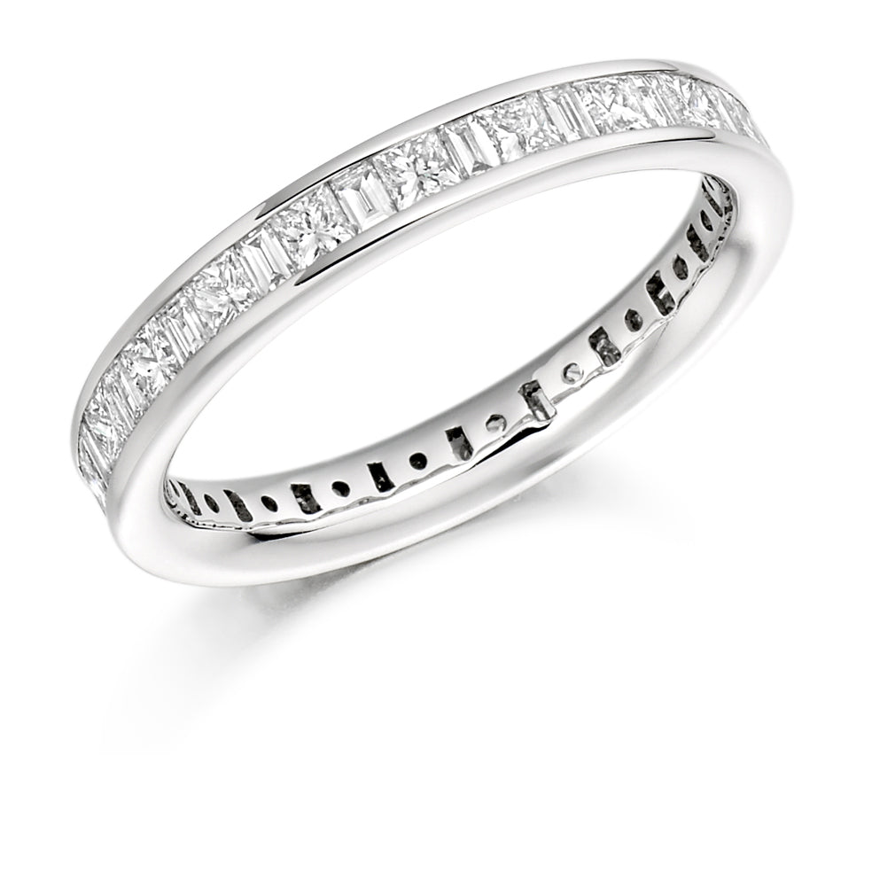 Channel-Set Diamond Full Eternity Ring, 1.51ct in White Gold