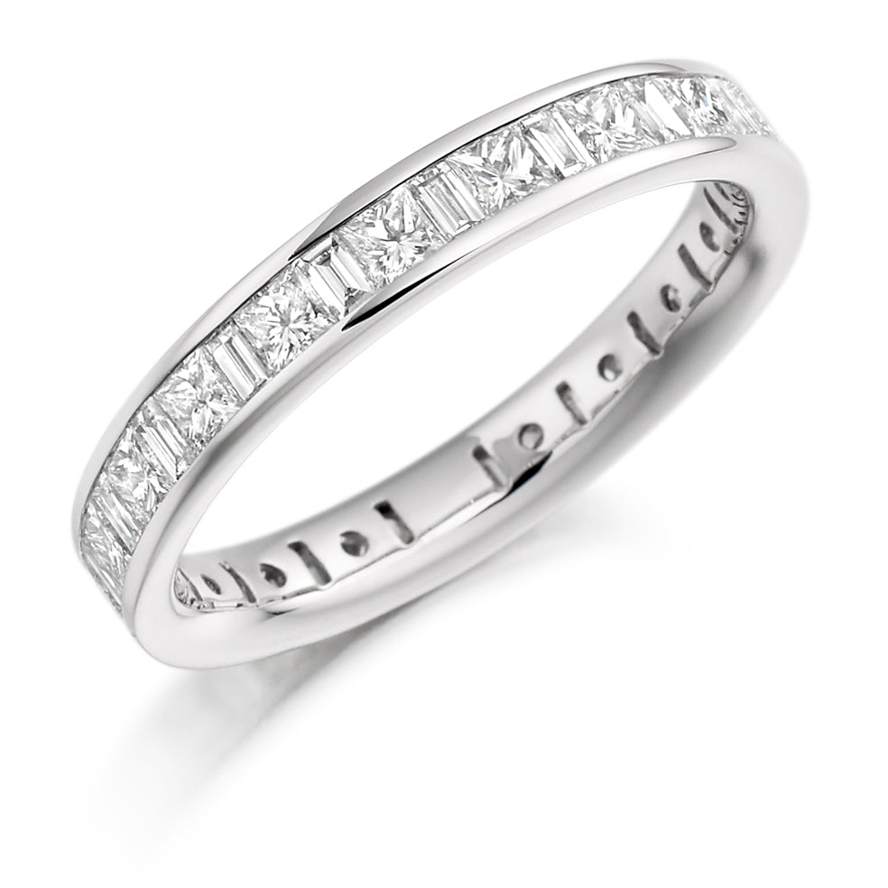 Channel-Set Diamond Full Eternity Ring B, 2.0ct in White Gold