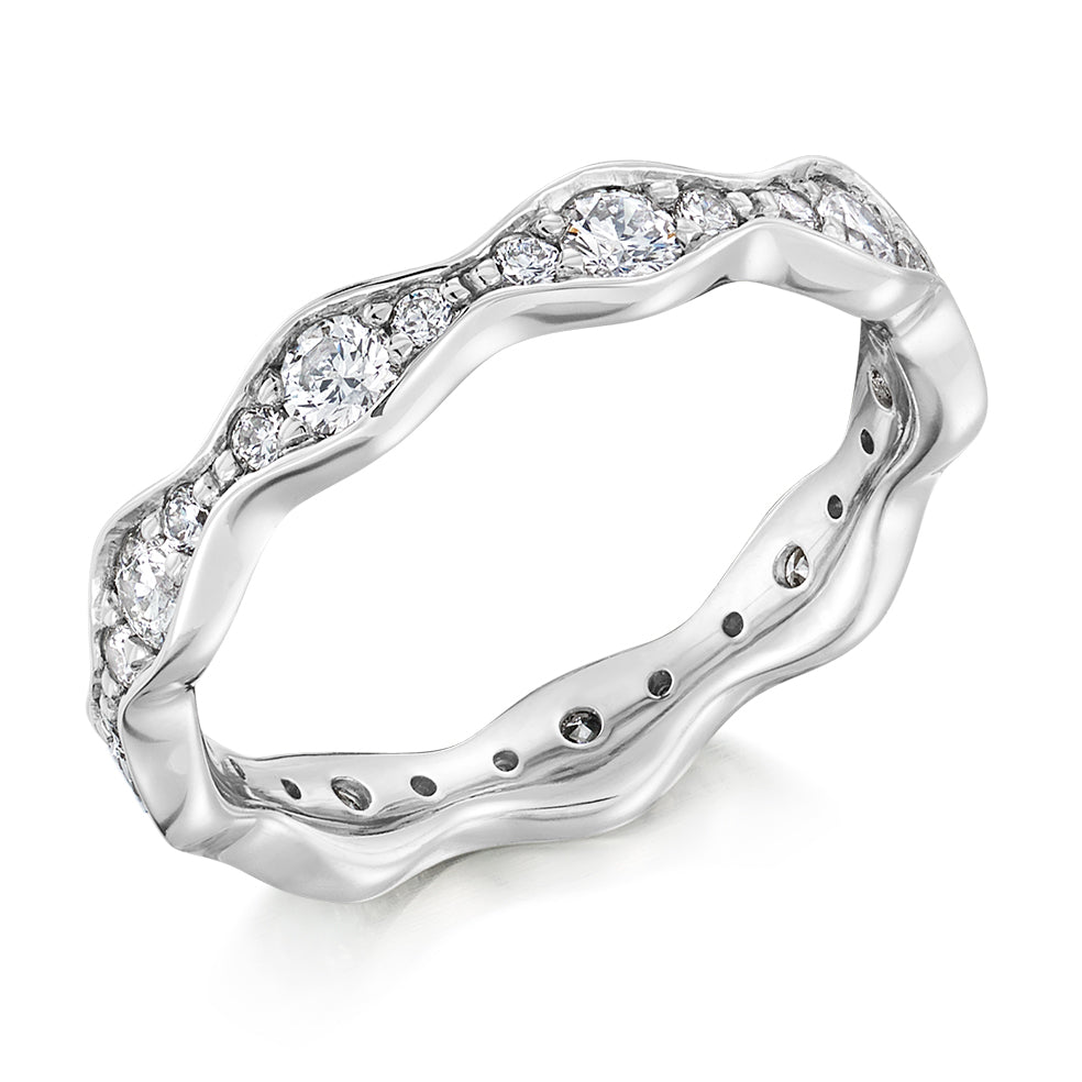 Grain-Set Full Eternity Ring, 1.0ct total in White Gold