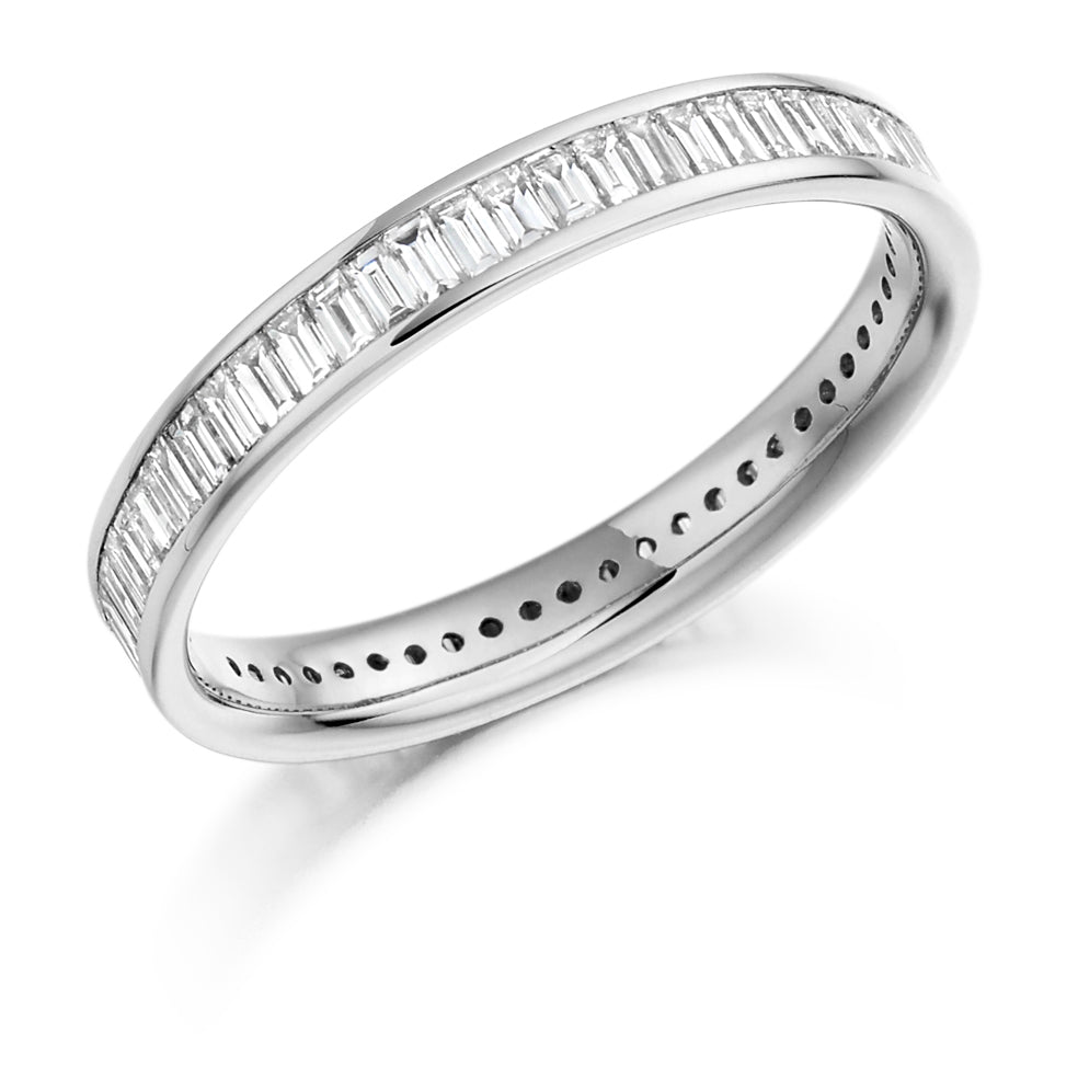 Channel-Set Diamond Full Eternity Ring B, 1.05ct in White Gold
