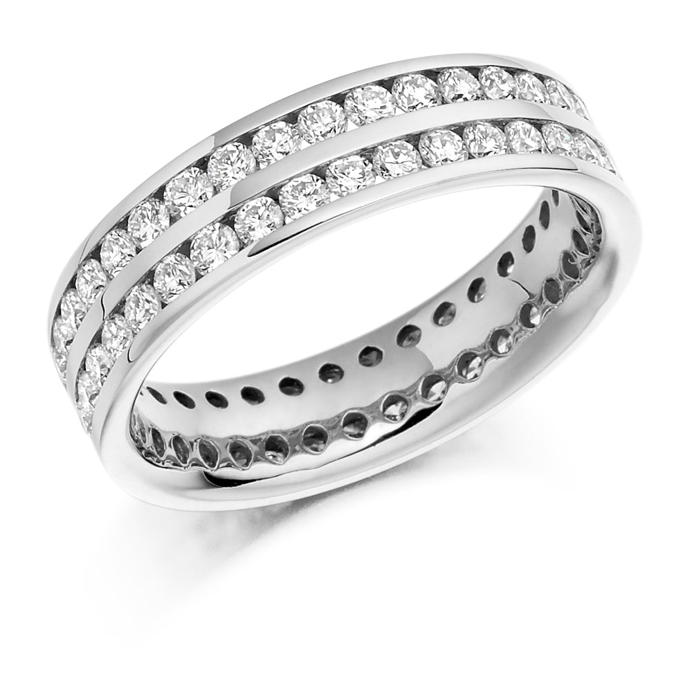 Channel-Set Full Eternity Ring, 1.75ct total in White Gold
