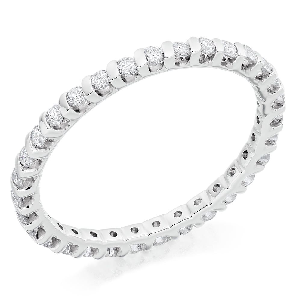 Bar-Set Full Eternity Ring, 0.5ct total in White Gold