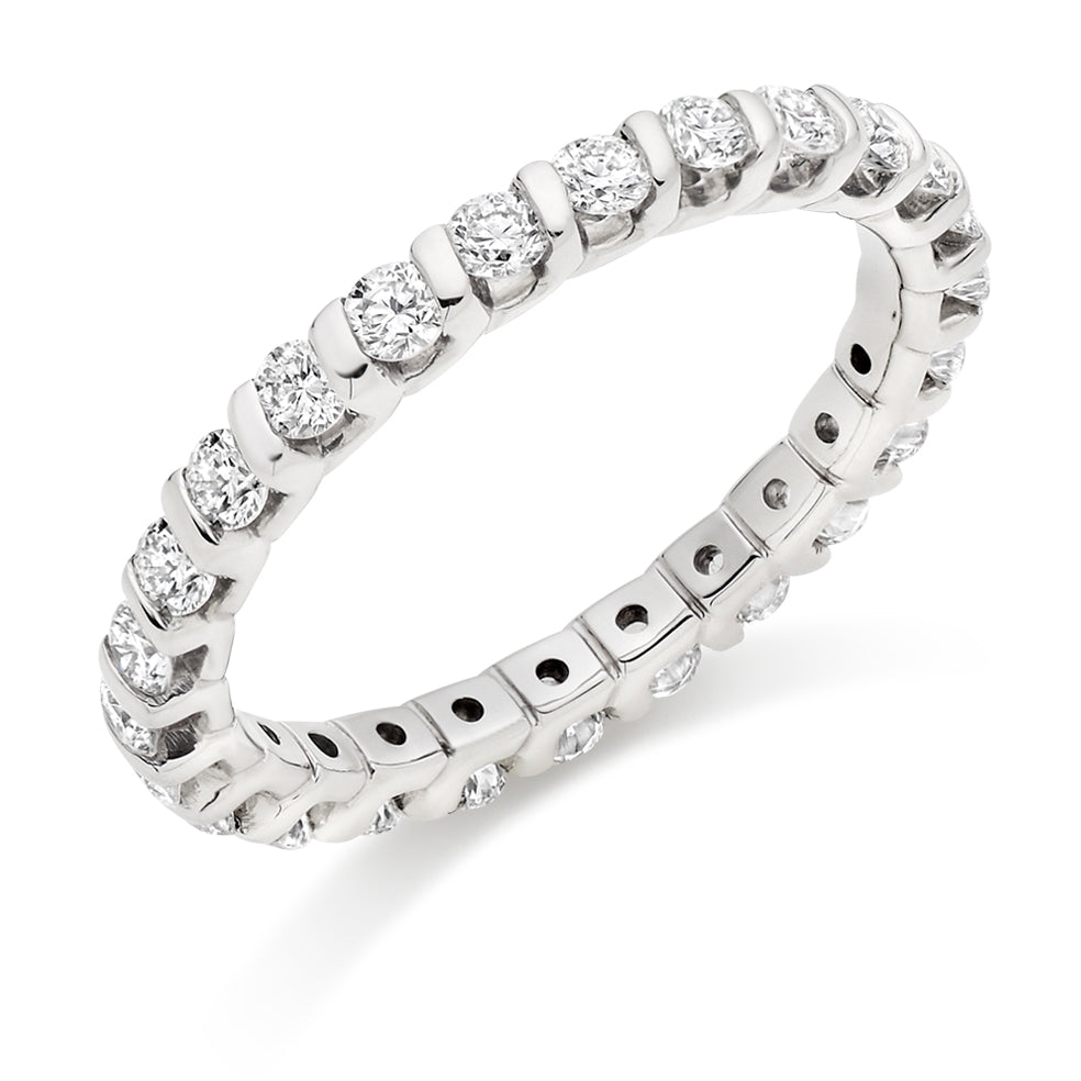 Bar-Set Full Eternity Ring, 1.0ct total in White Gold