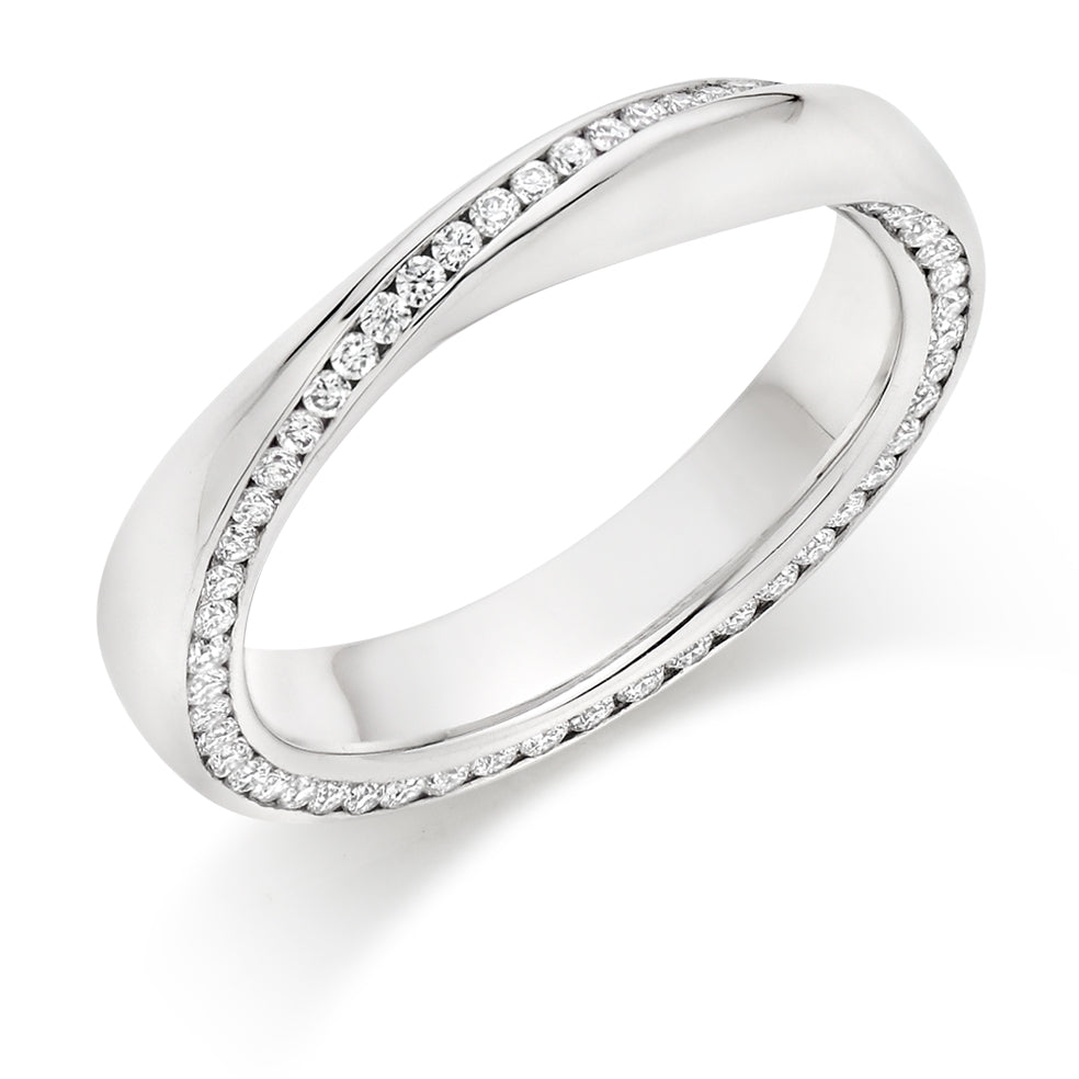 Channel-Set Diamond Full Eternity Ring, 0.65ct in White Gold