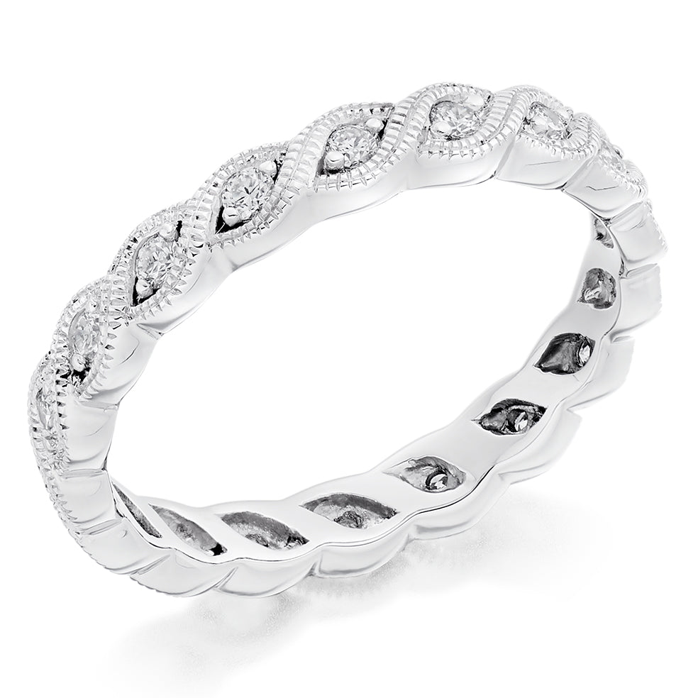 Claw-Set Diamond Full Eternity Ring, 0.35ct in White Gold