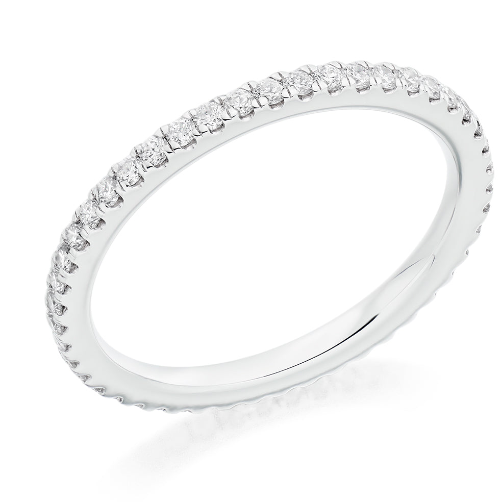 Micro-Claw Diamond Full Eternity Ring B, 0.5ct in White Gold
