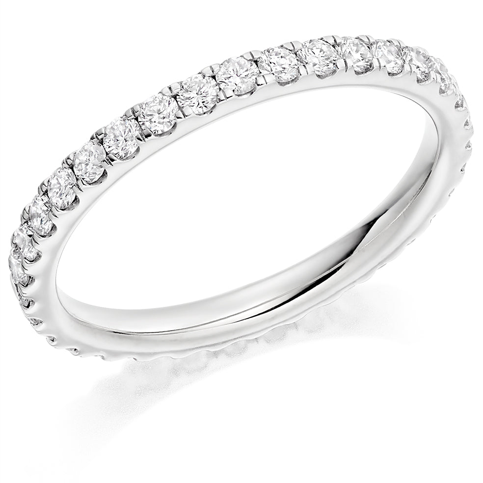 Micro-Claw Diamond Full Eternity Ring B, 0.75ct in White Gold