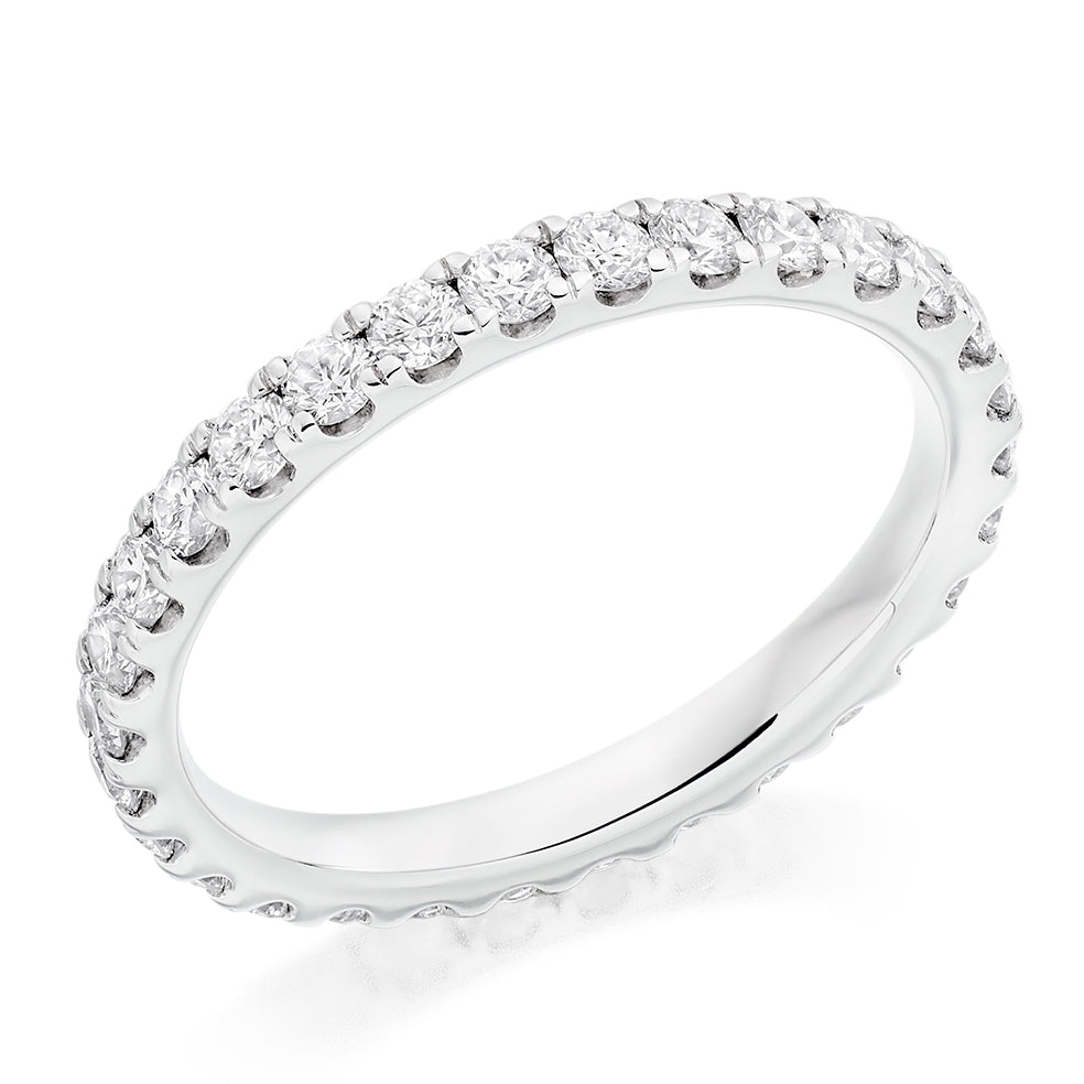 Micro-Claw Diamond Full Eternity Ring C, 1.0ct in White Gold